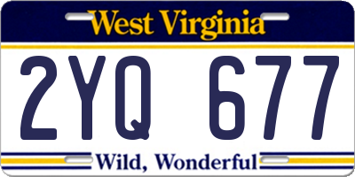 WV license plate 2YQ677