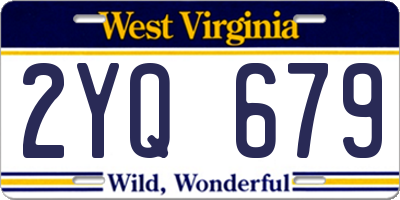 WV license plate 2YQ679