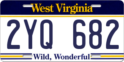 WV license plate 2YQ682