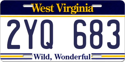 WV license plate 2YQ683