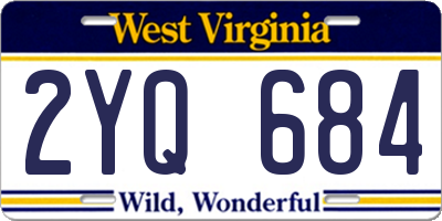 WV license plate 2YQ684