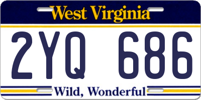 WV license plate 2YQ686