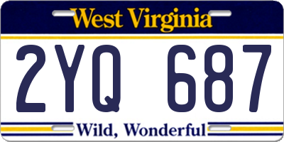 WV license plate 2YQ687