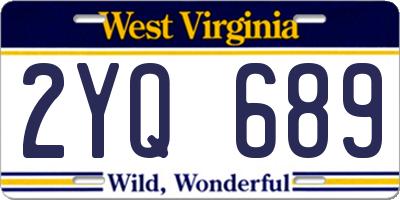 WV license plate 2YQ689