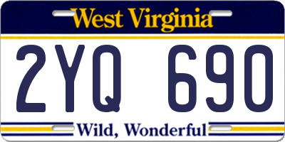 WV license plate 2YQ690