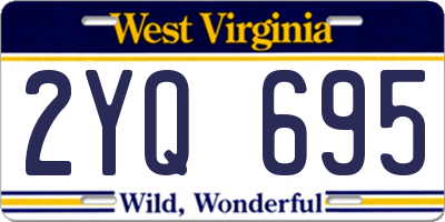 WV license plate 2YQ695