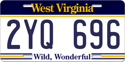 WV license plate 2YQ696