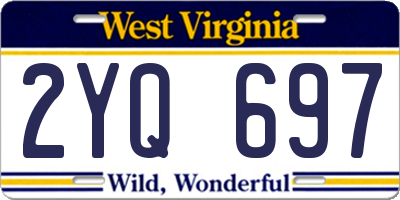 WV license plate 2YQ697