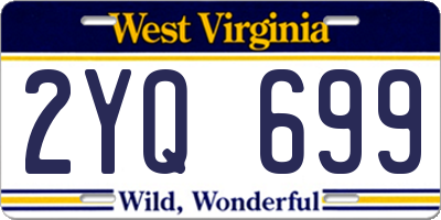 WV license plate 2YQ699
