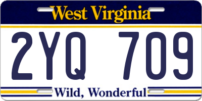 WV license plate 2YQ709