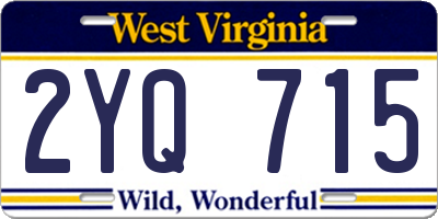 WV license plate 2YQ715