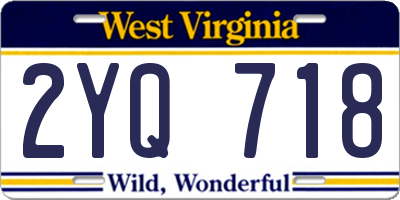 WV license plate 2YQ718