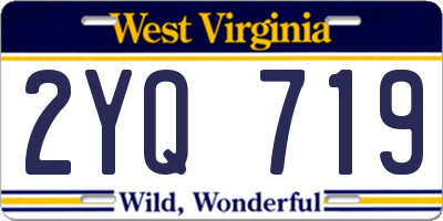 WV license plate 2YQ719