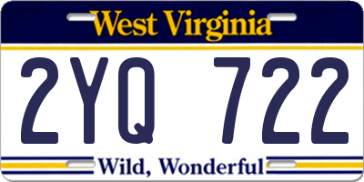 WV license plate 2YQ722