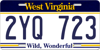 WV license plate 2YQ723