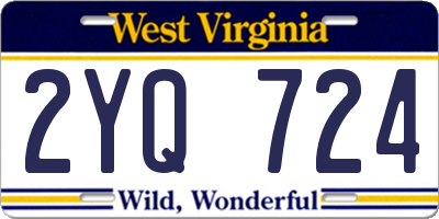 WV license plate 2YQ724