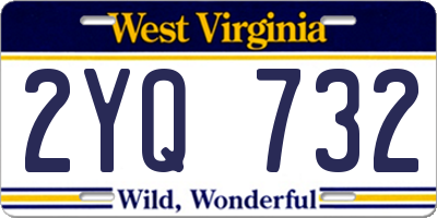 WV license plate 2YQ732