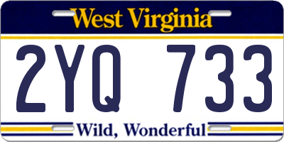 WV license plate 2YQ733