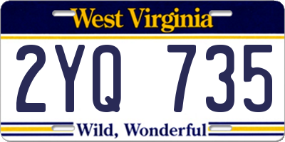 WV license plate 2YQ735