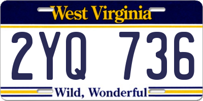 WV license plate 2YQ736