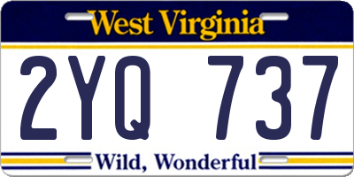 WV license plate 2YQ737