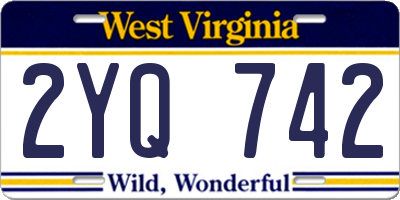 WV license plate 2YQ742