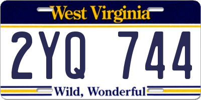WV license plate 2YQ744
