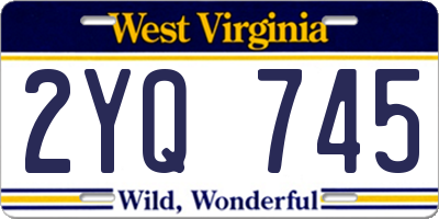 WV license plate 2YQ745