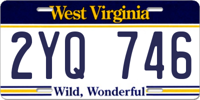 WV license plate 2YQ746