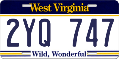 WV license plate 2YQ747