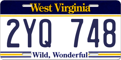 WV license plate 2YQ748