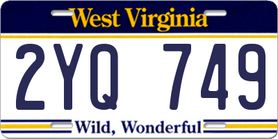 WV license plate 2YQ749