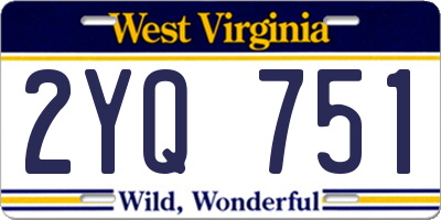 WV license plate 2YQ751