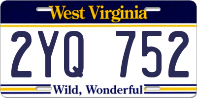 WV license plate 2YQ752