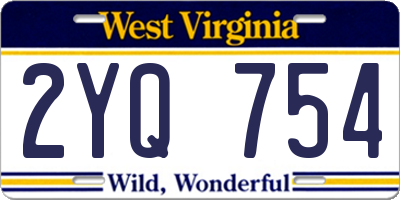 WV license plate 2YQ754