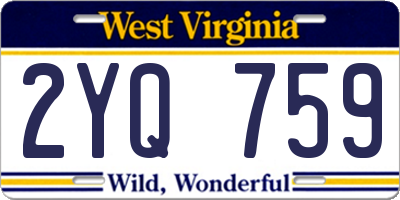 WV license plate 2YQ759