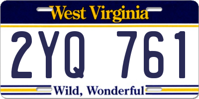 WV license plate 2YQ761