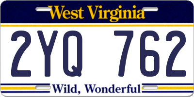 WV license plate 2YQ762