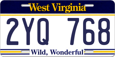 WV license plate 2YQ768