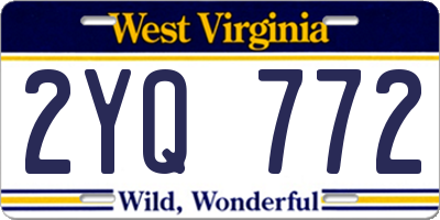 WV license plate 2YQ772