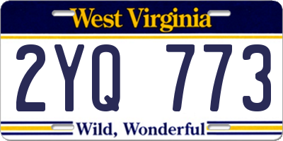 WV license plate 2YQ773