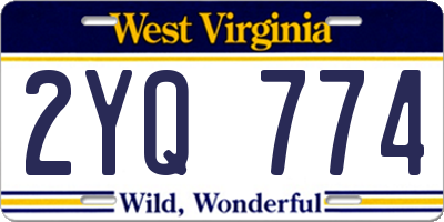 WV license plate 2YQ774
