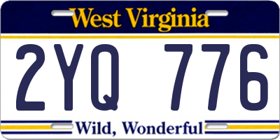 WV license plate 2YQ776