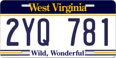 WV license plate 2YQ781