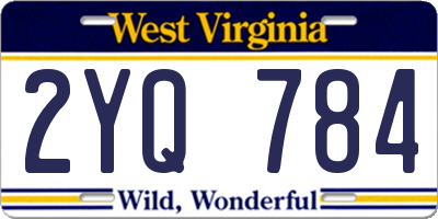 WV license plate 2YQ784