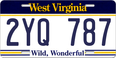WV license plate 2YQ787