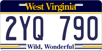 WV license plate 2YQ790