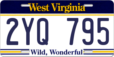 WV license plate 2YQ795