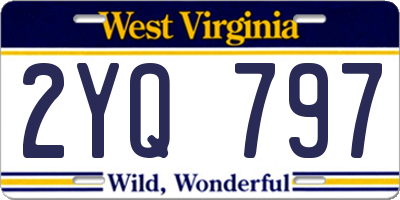 WV license plate 2YQ797