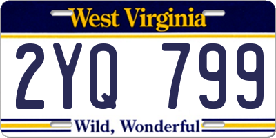 WV license plate 2YQ799